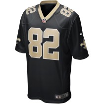 Men's New Orleans Saints Bob Pollard Number 82 Nike Black Game Retired Player Jersey