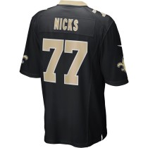 Men's New Orleans Saints Carl Nicks Number 77 Nike Black Game Retired Player Jersey