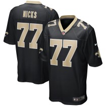 Men's New Orleans Saints Carl Nicks Number 77 Nike Black Game Retired Player Jersey