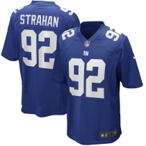 Men's New York Giants Michael Strahan Number 92 Nike Royal Game Retired Player Jersey