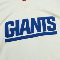 Men's New York Giants Lawrence Taylor Number 56 Mitchell & Ness Cream Chainstitch Legacy Jersey