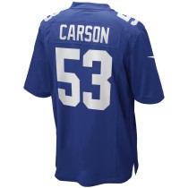 Men's New York Giants Harry Carson Number 53 Nike Royal Game Retired Player Jersey