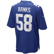 Men's New York Giants Carl Banks Number 58 Nike Royal Game Retired Player Jersey