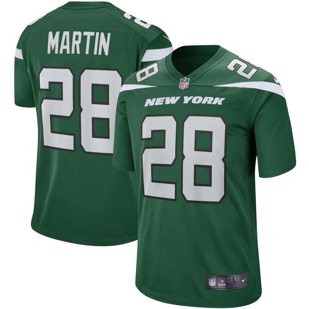 Men's New York Jets Curtis Martin Number 28 Nike Gotham Green Game Retired Player Jersey