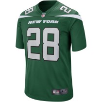 Men's New York Jets Curtis Martin Number 28 Nike Gotham Green Game Retired Player Jersey