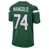 Men's New York Jets Nick Mangold Number 74 Nike Gotham Green Retired Player Jersey