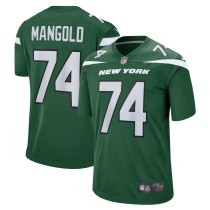 Men's New York Jets Nick Mangold Number 74 Nike Gotham Green Retired Player Jersey