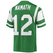 Men's New York Jets 1968 Joe Namath Number 12 Mitchell & Ness Green Authentic Throwback Retired Player Jersey