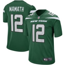 Men's New York Jets Joe Namath Number 12 Nike Gotham Green Game Retired Player Jersey