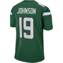 Men's New York Jets Keyshawn Johnson Number 19 Nike Gotham Green Game Retired Player Jersey