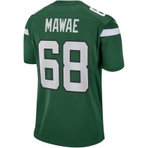 Men's New York Jets Kevin Mawae Number 68 Nike Gotham Green Game Retired Player Jersey