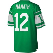 Men's New York Jets Joe Namath Number 12 Mitchell & Ness Green Retired Player Legacy Replica Jersey