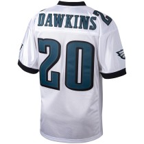 Men's Philadelphia Eagles 2004 Brian Dawkins Number 20 Mitchell & Ness White Authentic Throwback Retired Player Jersey