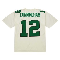 Men's Philadelphia Eagles Randall Cunningham Number 12 Mitchell & Ness Cream Chainstitch Legacy Jersey