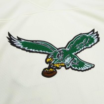 Men's Philadelphia Eagles Randall Cunningham Number 12 Mitchell & Ness Cream Chainstitch Legacy Jersey