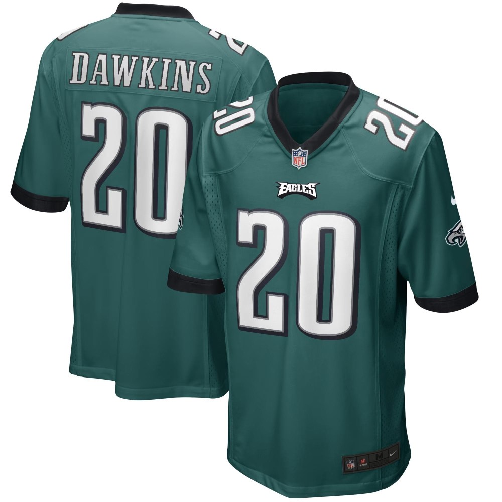 Men's Philadelphia Eagles Brian Dawkins Number 20 Nike Midnight Green Game Retired Player Jersey