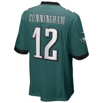 Men's Philadelphia Eagles Randall Cunningham Number 12 Nike Midnight Green Game Retired Player Jersey