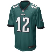 Men's Philadelphia Eagles Randall Cunningham Number 12 Nike Midnight Green Game Retired Player Jersey