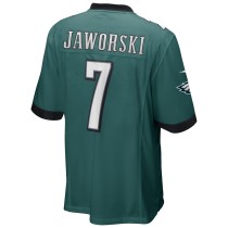 Men's Philadelphia Eagles Ron Jaworski Number 7 Nike Midnight Green Game Retired Player Jersey