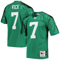 Men's Philadelphia Eagles 2010 Michael Vick Number 7 Mitchell & Ness Kelly Green Authentic Throwback Retired Player Jersey