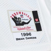 Men's Philadelphia Eagles 1996 Brian Dawkins Number 20 Mitchell & Ness White Authentic Throwback Retired Player Jersey