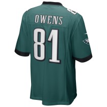 Men's Philadelphia Eagles Terrell Owens Number 81 Nike Midnight Green Game Retired Player Jersey