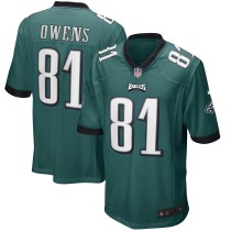 Men's Philadelphia Eagles Terrell Owens Number 81 Nike Midnight Green Game Retired Player Jersey