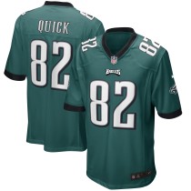 Men's Philadelphia Eagles Mike Quick Number 82 Nike Midnight Green Game Retired Player Jersey