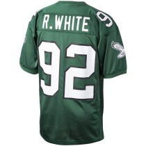 Men's Philadelphia Eagles Reggie White Number 92 Mitchell & Ness Green Authentic Throwback Retired Player Jersey