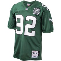 Men's Philadelphia Eagles Reggie White Number 92 Mitchell & Ness Green Authentic Throwback Retired Player Jersey