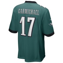 Men's Philadelphia Eagles Harold Carmichael Number 17 Nike Midnight Green Game Retired Player Jersey