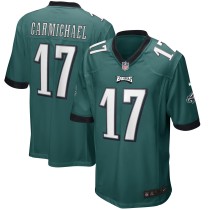 Men's Philadelphia Eagles Harold Carmichael Number 17 Nike Midnight Green Game Retired Player Jersey