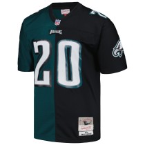 Men's Philadelphia Eagles Brian Dawkins Number 20 Mitchell & Ness Midnight Green/Black 2004 Split Legacy Replica Jersey