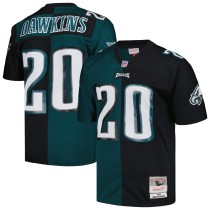 Men's Philadelphia Eagles Brian Dawkins Number 20 Mitchell & Ness Midnight Green/Black 2004 Split Legacy Replica Jersey