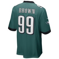 Men's Philadelphia Eagles Jerome Brown Number 99 Nike Midnight Green Game Retired Player Jersey