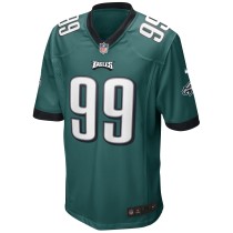 Men's Philadelphia Eagles Jerome Brown Number 99 Nike Midnight Green Game Retired Player Jersey