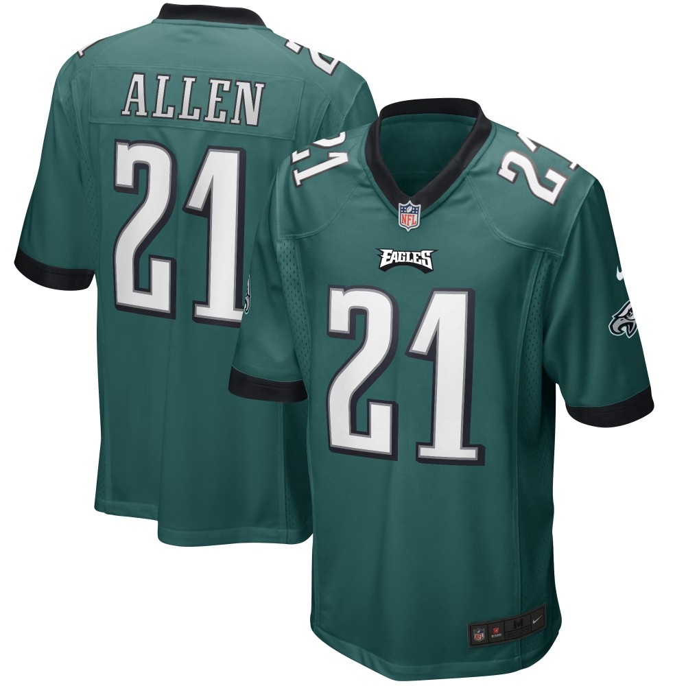 Men's Philadelphia Eagles Eric Allen Number 21 Nike Midnight Green Game Retired Player Jersey