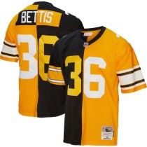 Men's Pittsburgh Steelers Jerome Bettis Number 36 Mitchell & Ness Black/Gold 1996 Split Legacy Replica Jersey