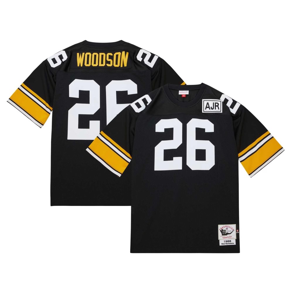 Men's Pittsburgh Steelers 1988 Rod Woodson Number 26 Mitchell & Ness Black Authentic Throwback Retired Player Jersey