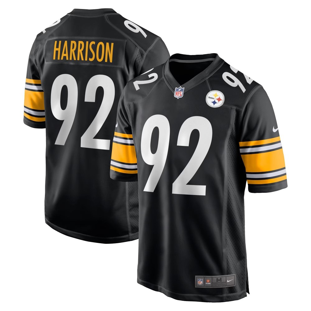 Men's Pittsburgh Steelers James Harrison Number 92 Nike Black Retired Game Jersey