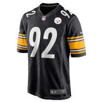 Men's Pittsburgh Steelers James Harrison Number 92 Nike Black Retired Game Jersey