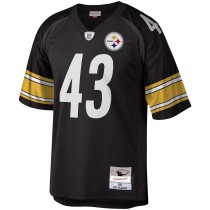 Men's Pittsburgh Steelers Troy Polamalu Number 43 Mitchell & Ness Black Legacy Replica Jersey