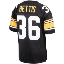 Men's Pittsburgh Steelers 1996 Jerome Bettis Number 36 Mitchell & Ness Black Authentic Throwback Retired Player Jersey