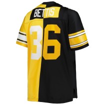 Men's Pittsburgh Steelers Jerome Bettis Number 36 Mitchell & Ness Black/Gold Big & Tall Split Retired Player Replica Jersey