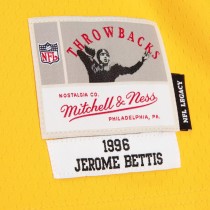 Men's Pittsburgh Steelers Jerome Bettis Number 36 Mitchell & Ness Black/Gold Big & Tall Split Retired Player Replica Jersey