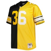 Men's Pittsburgh Steelers Jerome Bettis Number 36 Mitchell & Ness Black/Gold Big & Tall Split Retired Player Replica Jersey