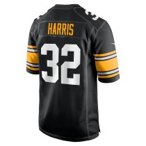 Men's Pittsburgh Steelers Franco Harris Number 32 Nike Black Alternate Retired Player Jersey