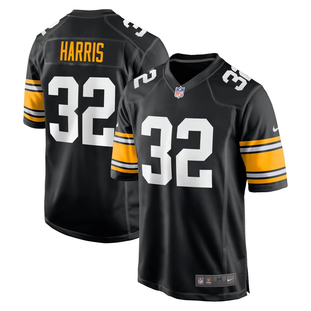 Men's Pittsburgh Steelers Franco Harris Number 32 Nike Black Alternate Retired Player Jersey