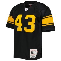 Men's Pittsburgh Steelers 2008 Troy Polamalu Number 43 Mitchell & Ness Black Authentic Throwback Retired Player Jersey