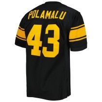 Men's Pittsburgh Steelers 2008 Troy Polamalu Number 43 Mitchell & Ness Black Authentic Throwback Retired Player Jersey